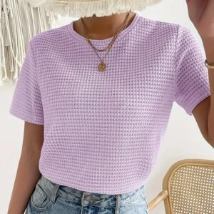 Polo waffer cuello redondo